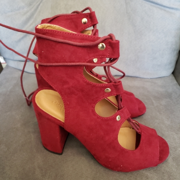 Lace up open toe heels - Picture 2 of 5